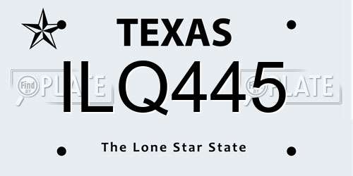 ILQ445 Texas License Plate