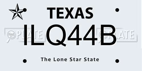 ILQ44B Texas License Plate