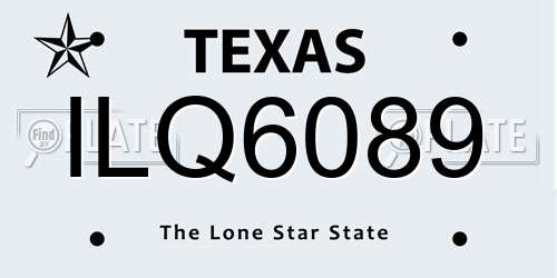 ILQ6089 Texas License Plate