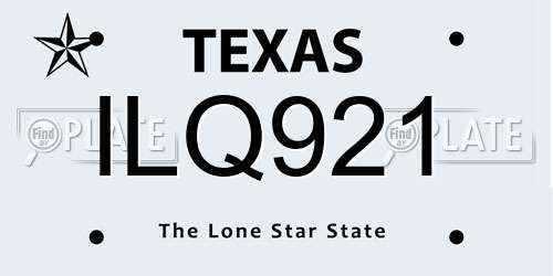 ILQ921 Texas License Plate