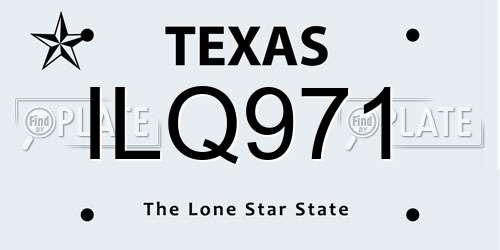 ILQ971 Texas License Plate
