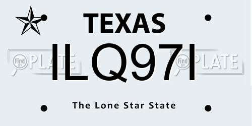 ILQ97I Texas License Plate
