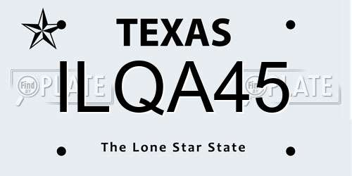 ILQA45 Texas License Plate