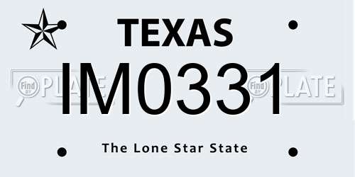 IM0331 Texas License Plate