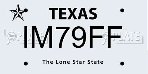 IM79FF Texas License Plate