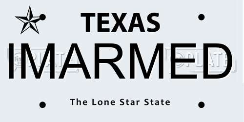IMARMED Texas License Plate
