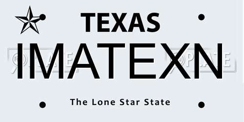 IMATEXN Texas License Plate