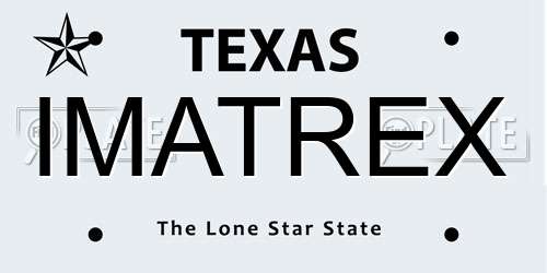 IMATREX Texas License Plate