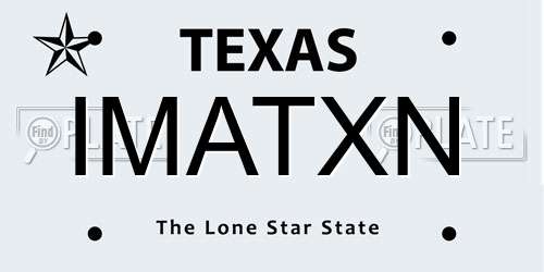 IMATXN Texas License Plate