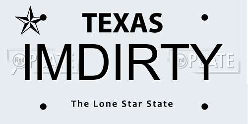 IMDIRTY Texas License Plate