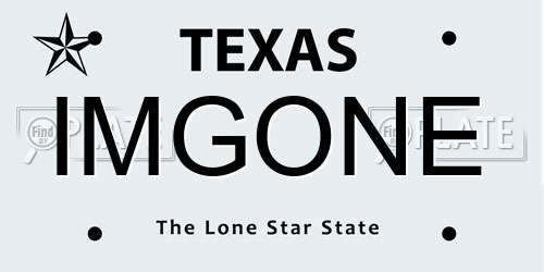 IMGONE Texas License Plate