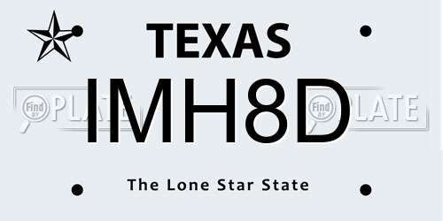 IMH8D Texas License Plate