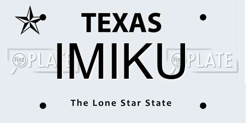 IMIKU Texas License Plate