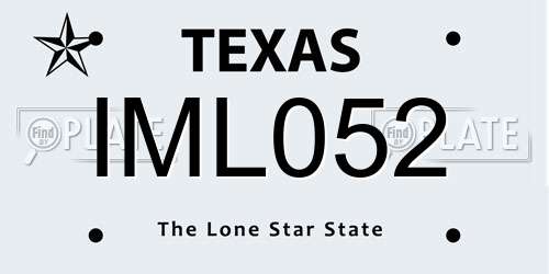 IML052 Texas License Plate