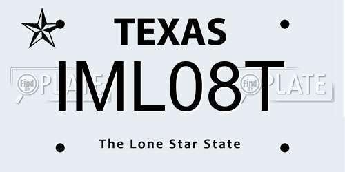 IML08T Texas License Plate
