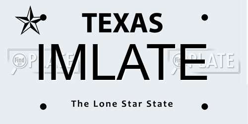 IMLATE Texas License Plate