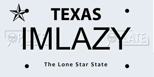 IMLAZY Texas License Plate