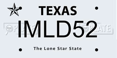 IMLD52 Texas License Plate