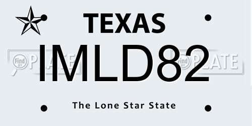 IMLD82 Texas License Plate