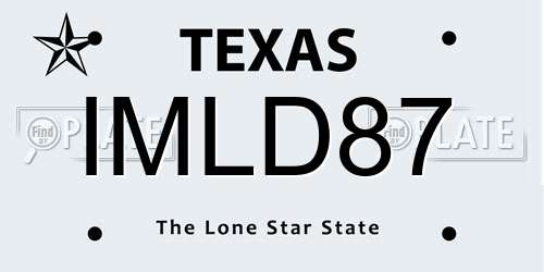 IMLD87 Texas License Plate