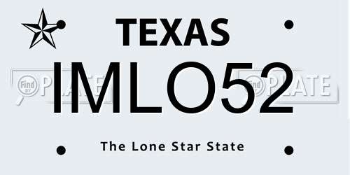 IMLO52 Texas License Plate