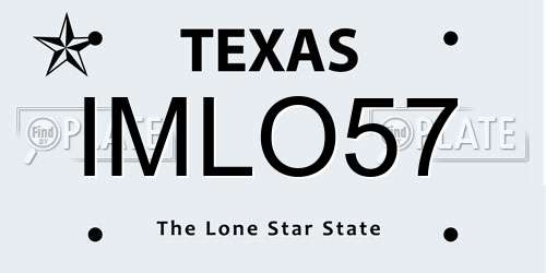 IMLO57 Texas License Plate