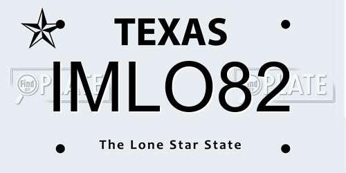 IMLO82 Texas License Plate
