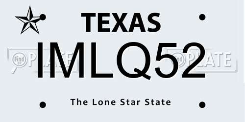 IMLQ52 Texas License Plate