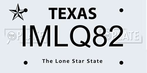 IMLQ82 Texas License Plate