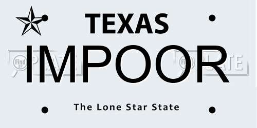 IMPOOR Texas License Plate