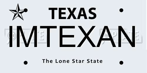 IMTEXAN Texas License Plate