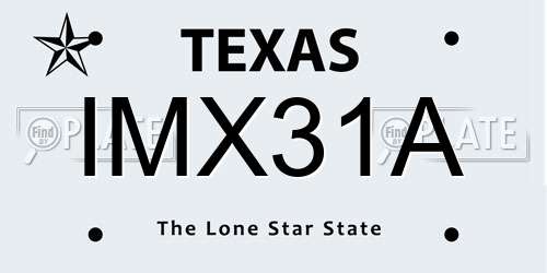 IMX31A Texas License Plate
