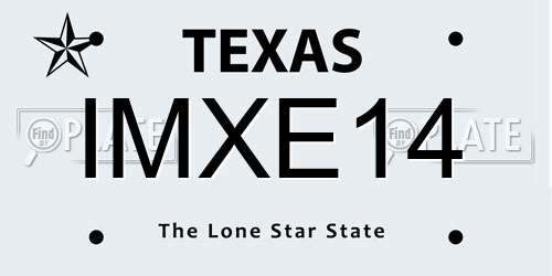 IMXE14 Texas License Plate