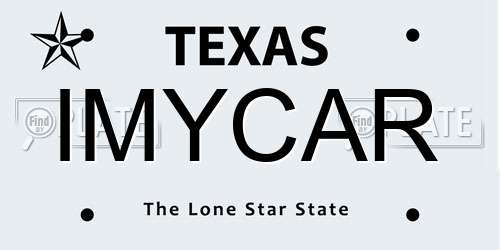 IMYCAR Texas License Plate