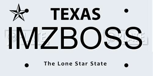 IMZBOSS Texas License Plate