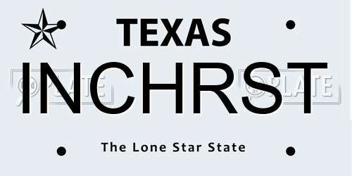 INCHRST Texas License Plate