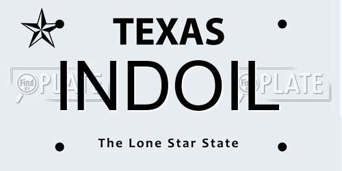 INDOIL Texas License Plate