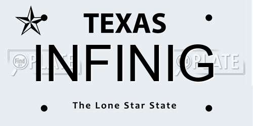 INFINIG Texas License Plate