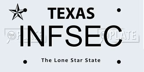 INFSEC Texas License Plate