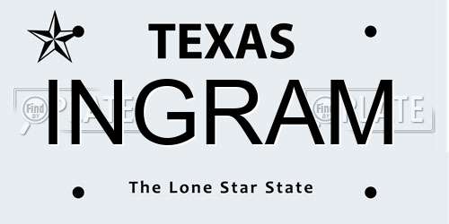 INGRAM Texas License Plate