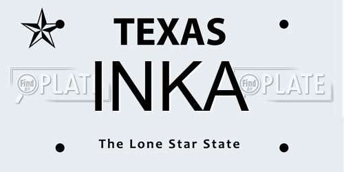 INKA Texas License Plate