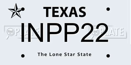 INPP22 Texas License Plate