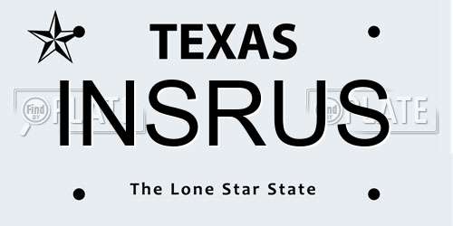 INSRUS Texas License Plate