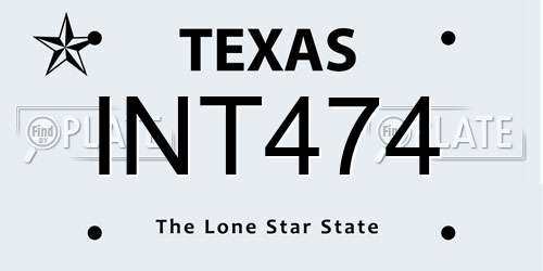 INT474 Texas License Plate