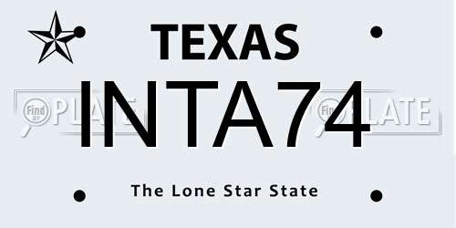 INTA74 Texas License Plate