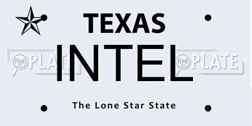 INTEL Texas License Plate