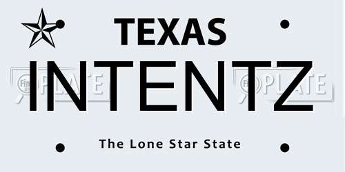 INTENTZ Texas License Plate