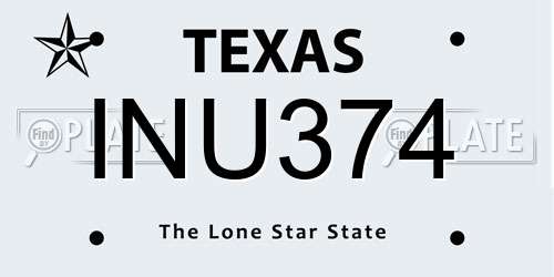 INU374 Texas License Plate