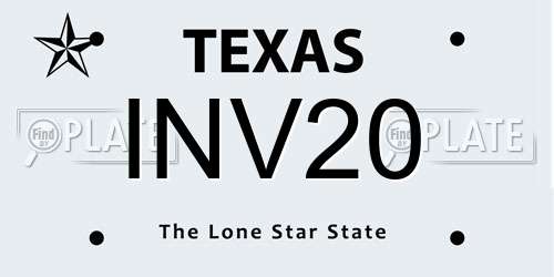 INV20 Texas License Plate