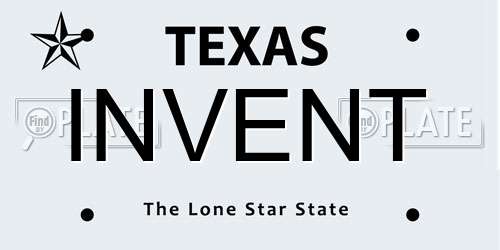 INVENT Texas License Plate
